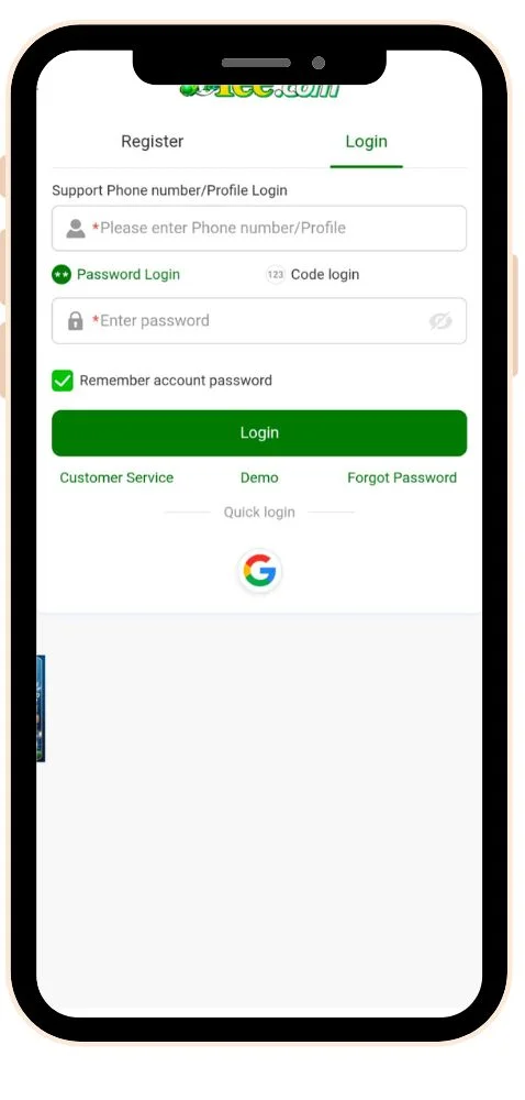 register and login